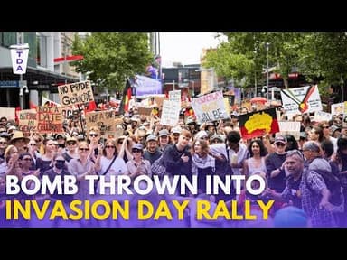 The bomb thrown into an Invasion Day rally