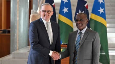 Albanese meets with Solomon Islands PM